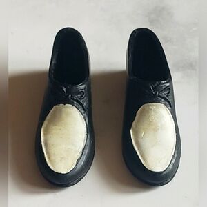 Vintage 1960s Ken Barbie Doll Black White Shoes Loafers Country Club #1400